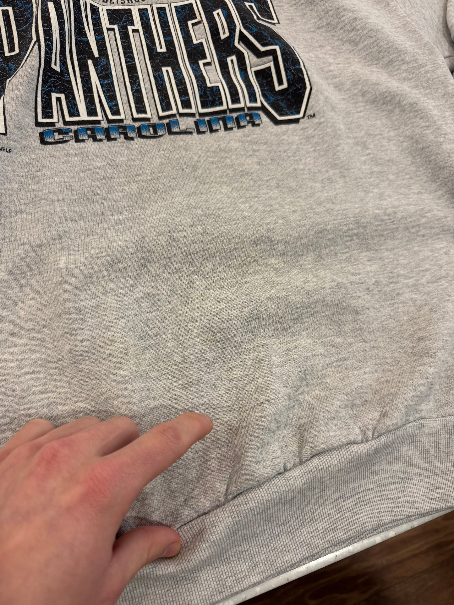 1993 Carolina Panthers Spell Out Spectator Crewneck (XL)