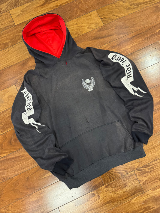 70s Harley Davidson Vintage Faded Distressed Grail Hoodie (M)