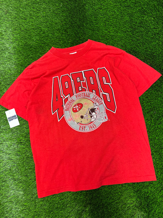 90s San Francisco 49ers Red Trench Tee (XL)