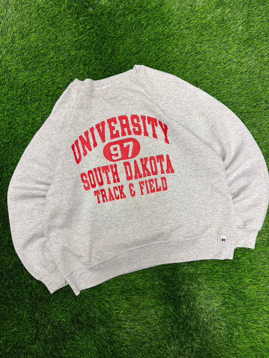 1997 University of South Dakota Track & Field Vintage Russel Crewneck (XL)