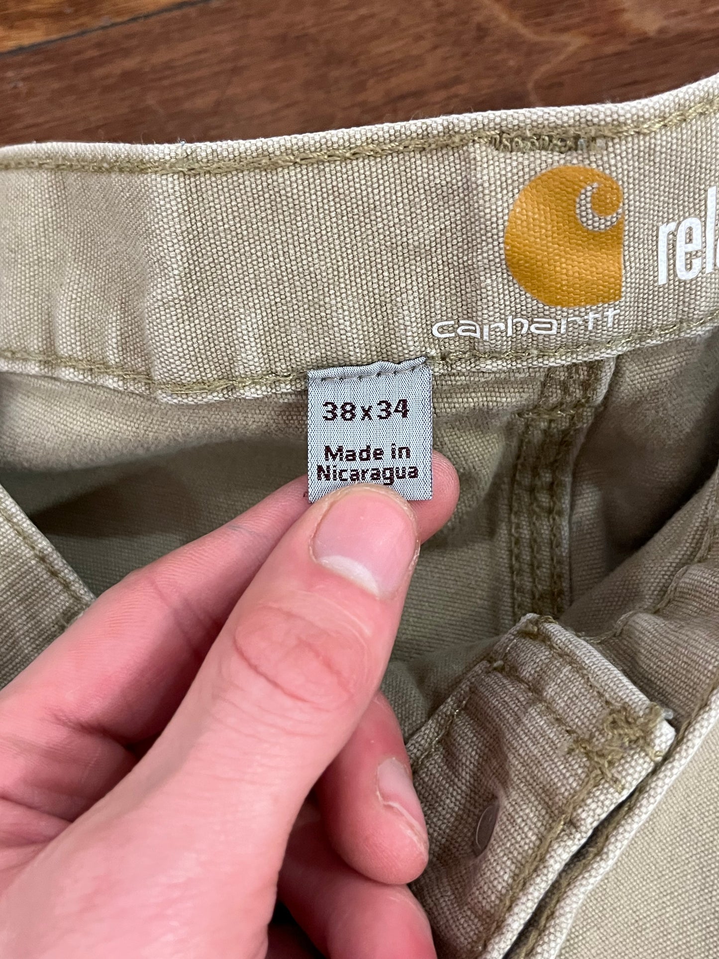 Carhartt Khaki Relaxed Fit Workwear Pants (38 x 34)