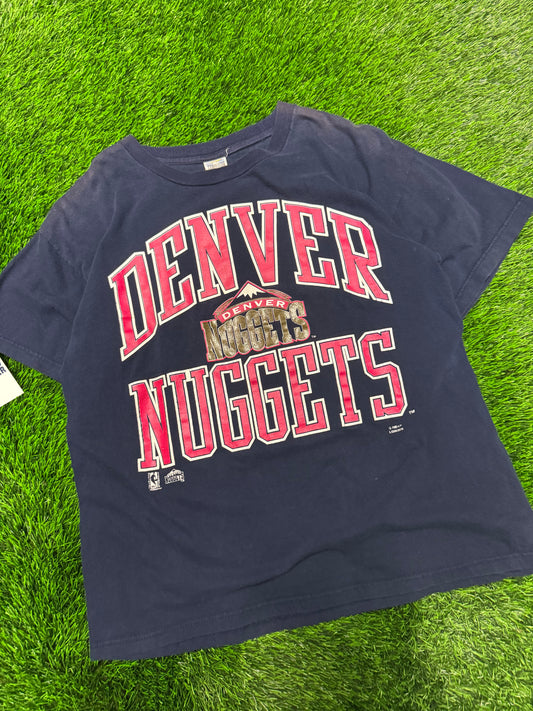 90s Denver Nuggets Vintage Spell Out Competitor Tee (L)