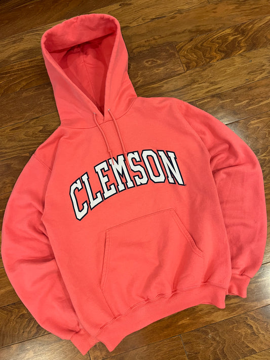 00s Clemson Spell Out Pink Hoodie (S)