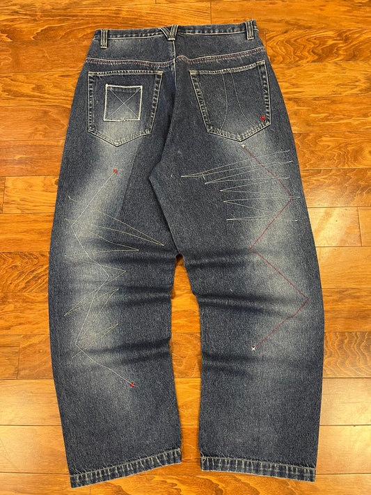 00s Vokal Baggy Patched Jeans (36x33)