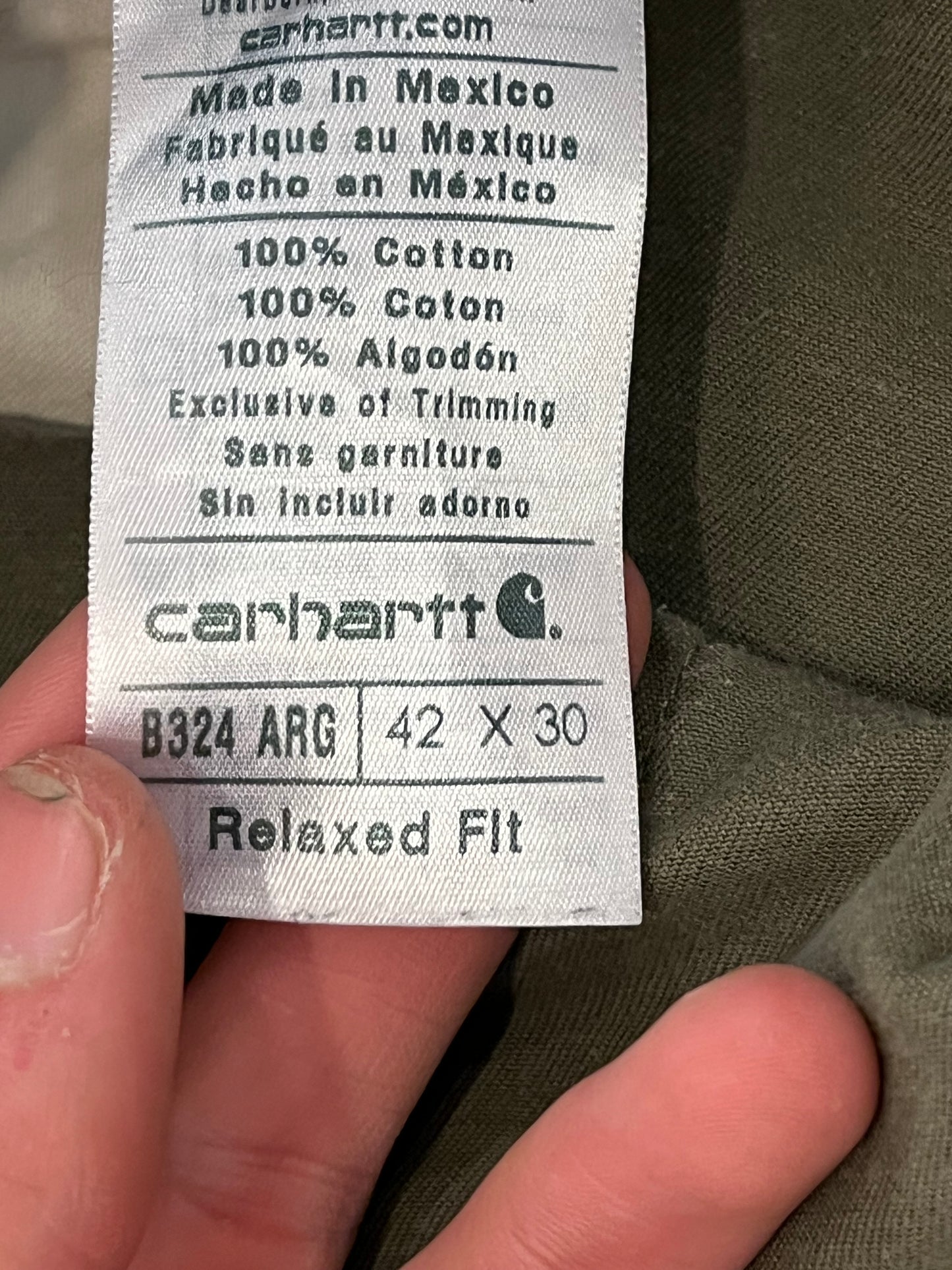 Carhartt Army Green Carpenter Pants (42 x 30)