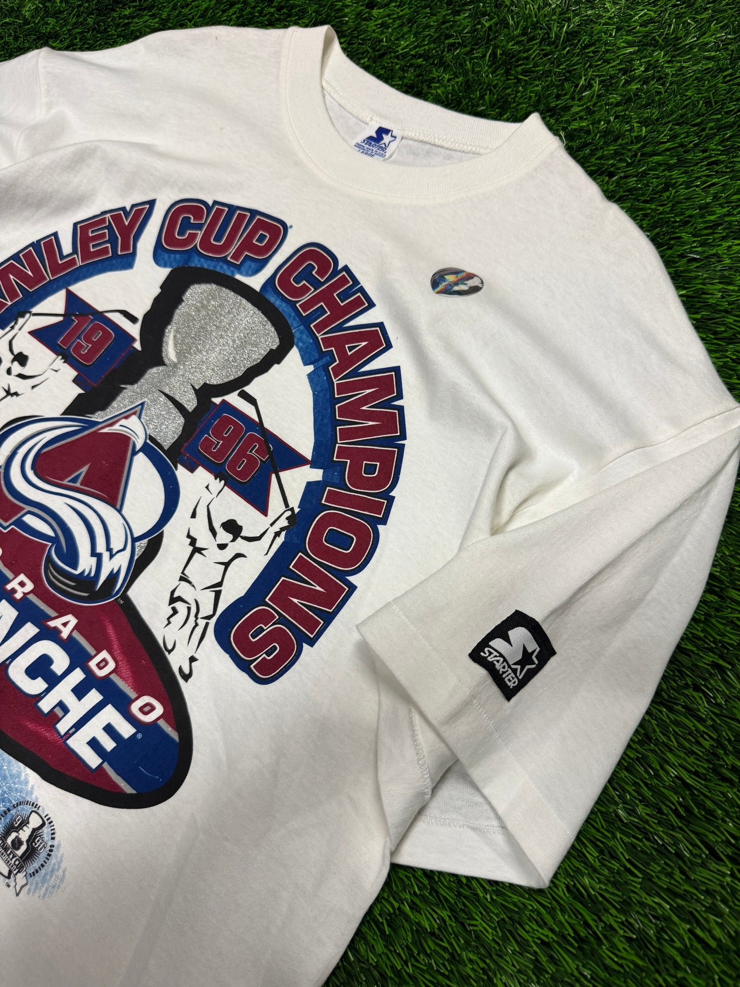 1996 Colorado Avalanche Stanley Cup Champions Deadstock Vintage Starter NHL Tee (L)