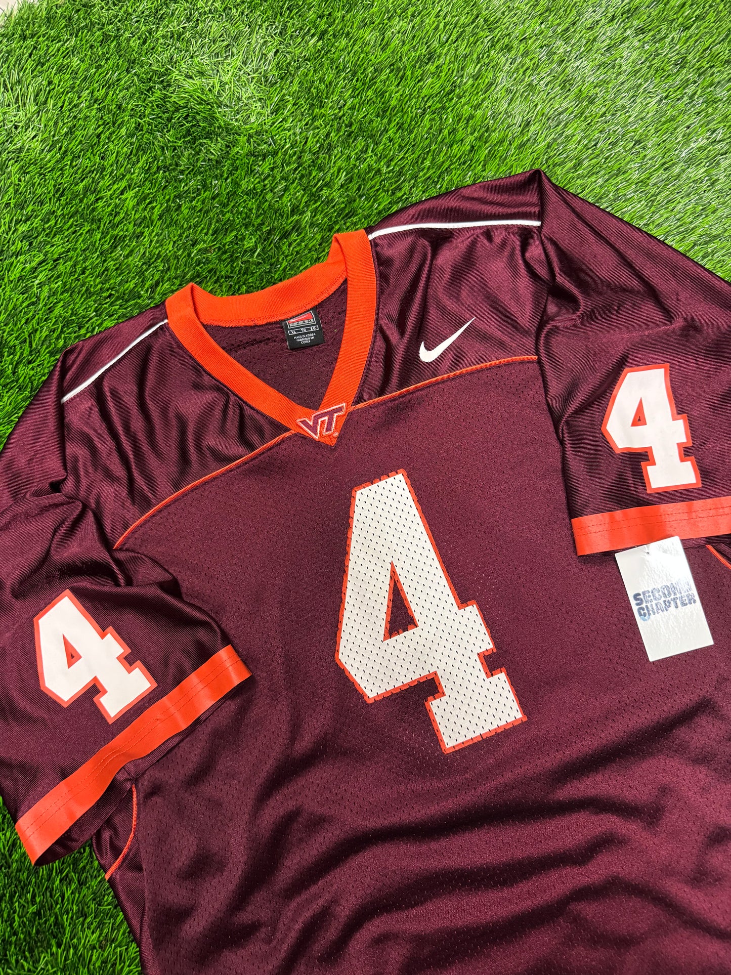 00s Virginia Tech University (VT) Vintage Nike Football #4 Jersey (XL)