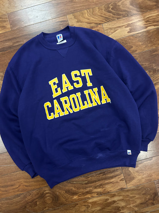 90s East Carolina (ECU) Vintage Purple Russell Crewneck (XL)