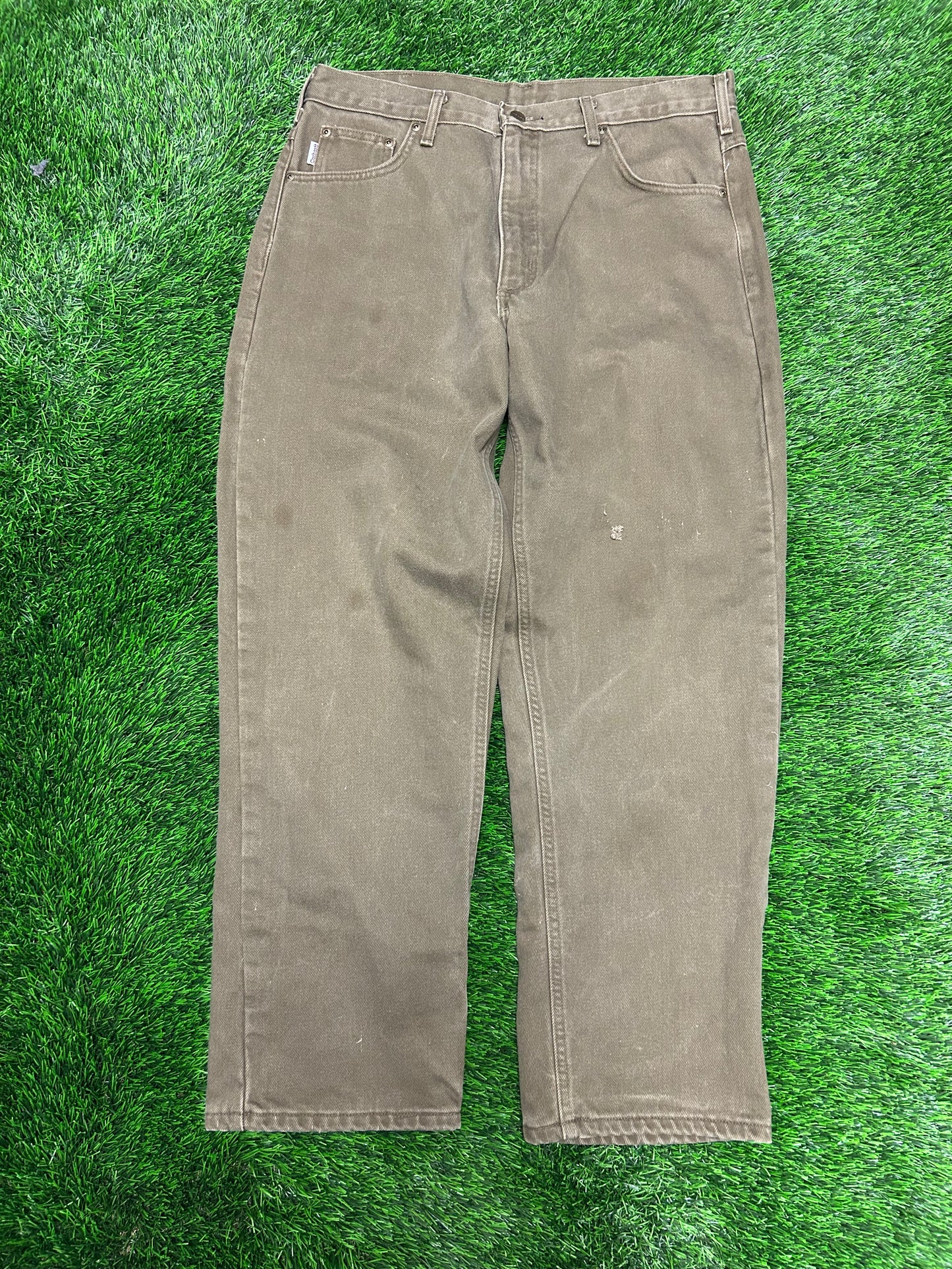 2004 Vintage Carhartt Flannel Lined Ivy Jeans (36 x 30)