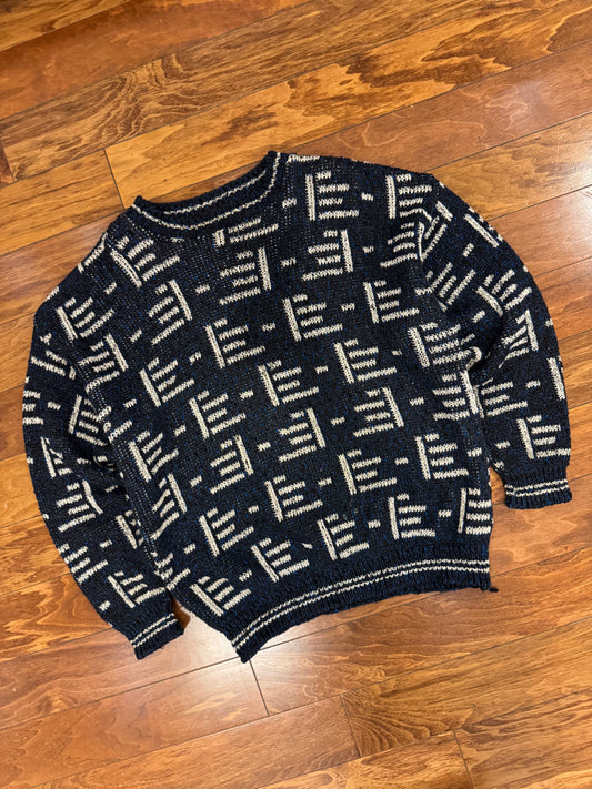 90s Tony Lambert Abstract Cotton Sweater (XL)