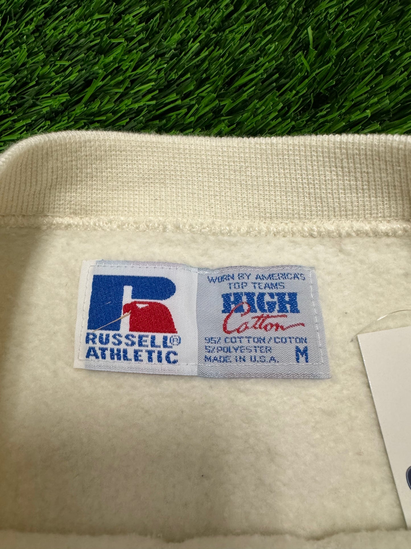 90s Illinois State University Vintage Russell Cream Crewneck (M)