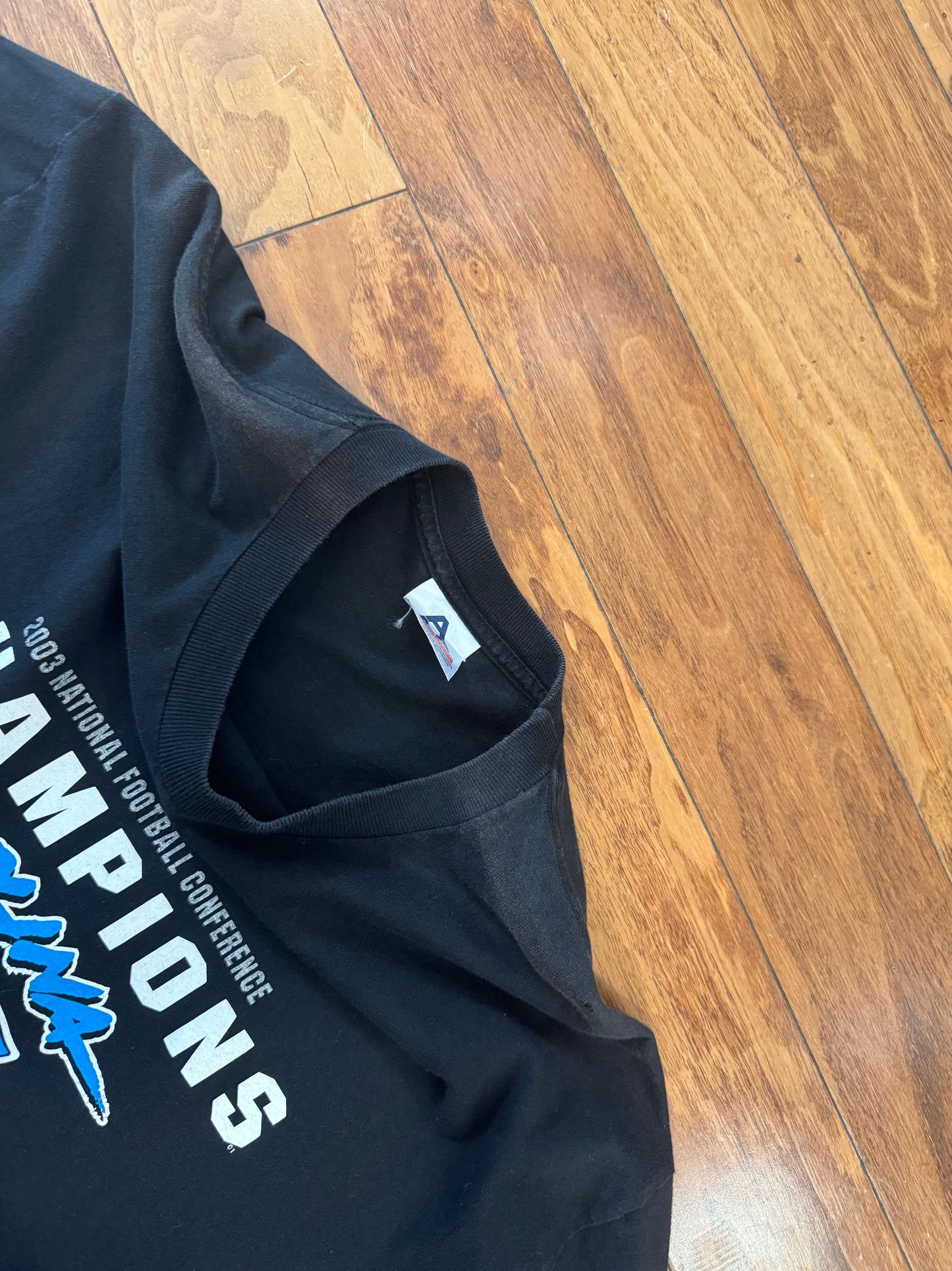 2003 Panthers Black Graphic Super Bowl XXXVIII (L)