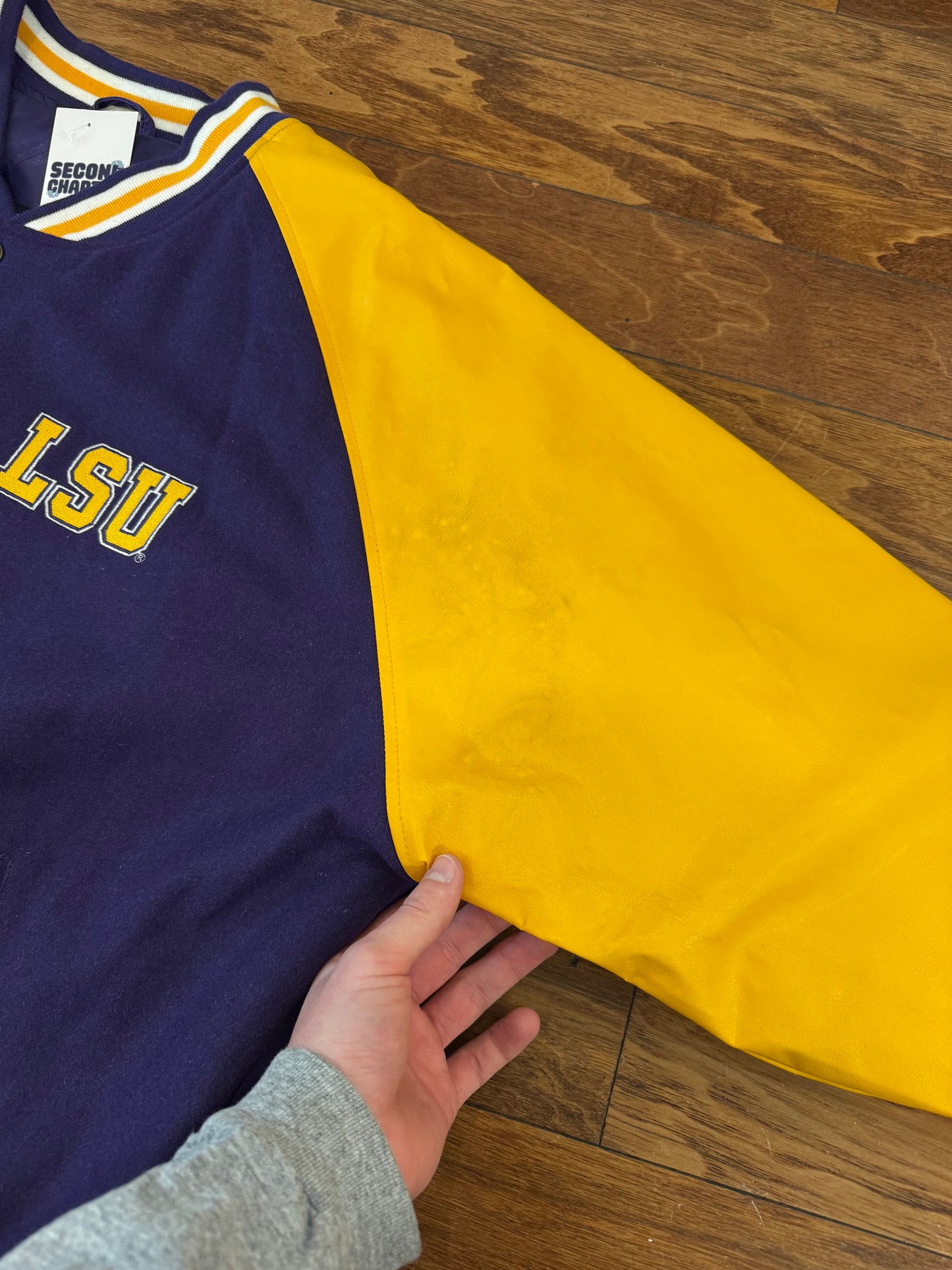 90s LSU Vintage Steve & Barry's Two Tone Varsity Jacket (XXL)