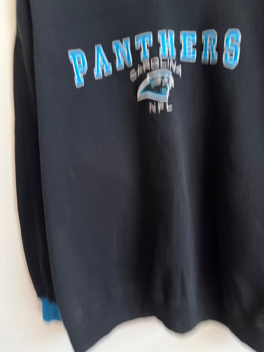 00s Carolina Panthers Embroidered NFL Black Crewneck (XL)