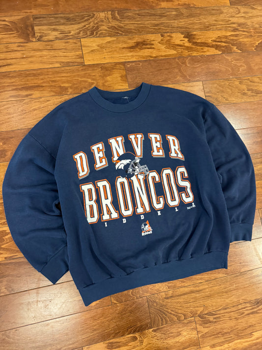 1997 Denver Broncos Riddell Spell Out Crewneck (XL)