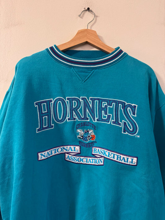 90s Charlotte Hornets Logo Athletic Teal Crewneck (L)