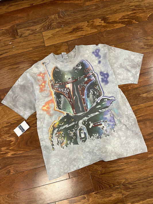 1997 Star Wars Boba Fett Vintage Liquid Blue Tee (XL)
