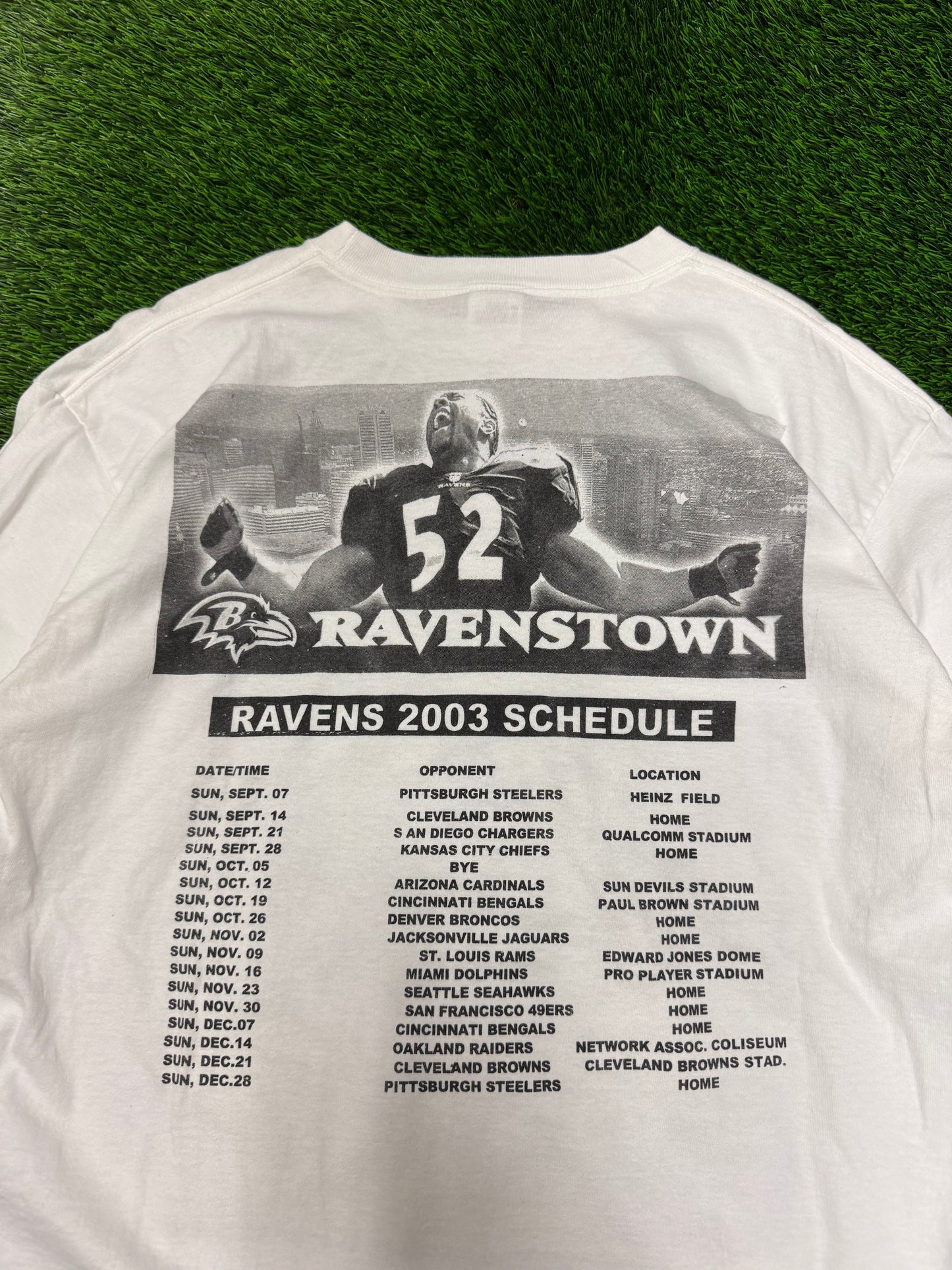 2003 Baltimore Ravens Football Schedule Long Sleeve Shirt (L)