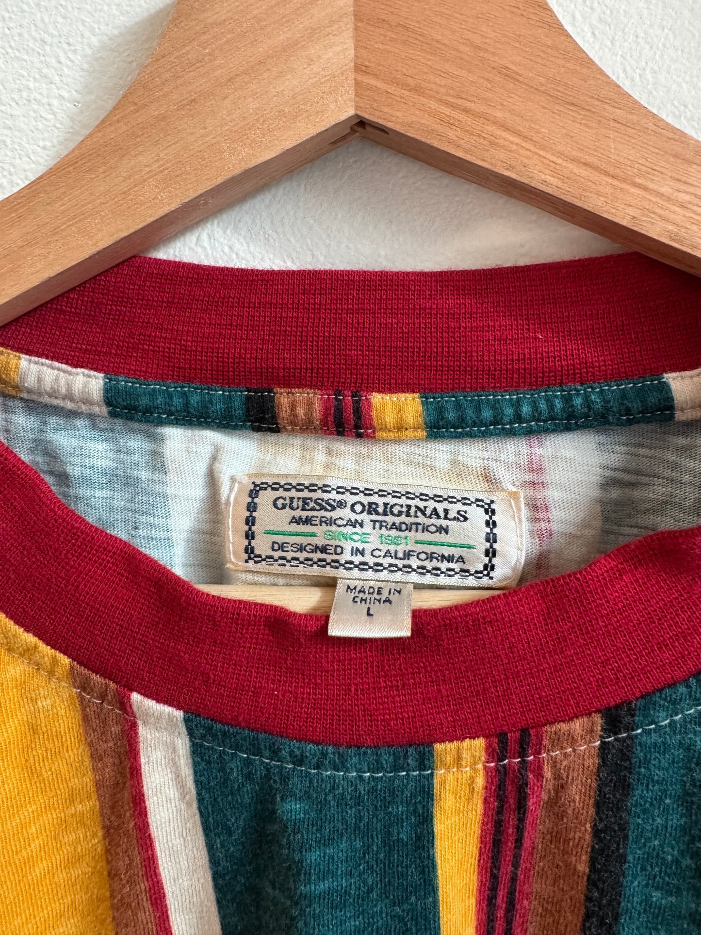 00s Guess Essential Striped Long-Sleeve Shirt (L)