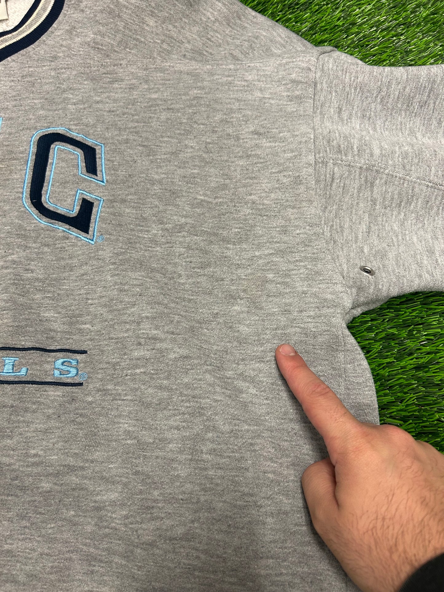 90s University Of North Carolina (UNC) Spell Out Vintage Lee Embroidered Crewneck (XL)