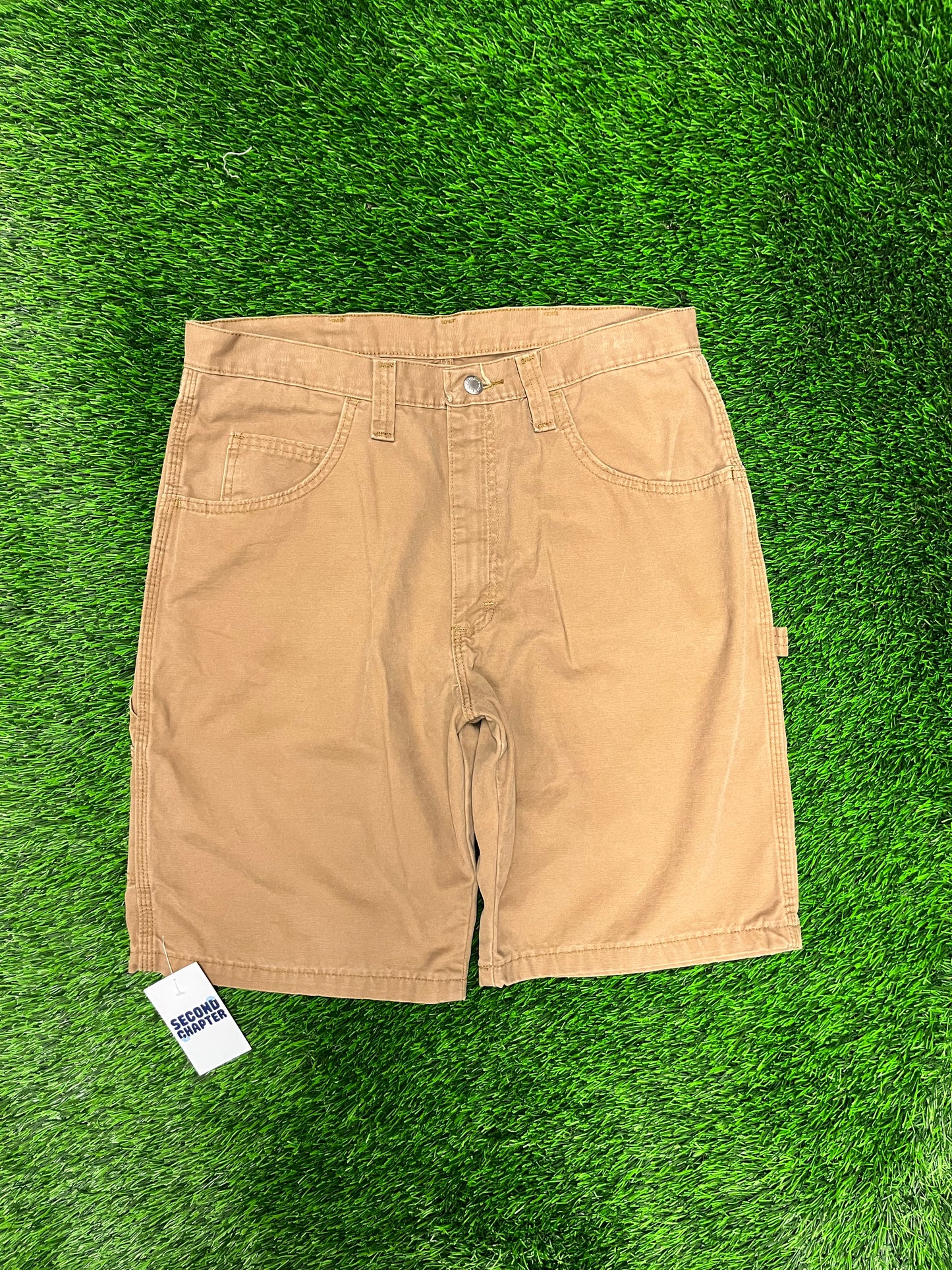 00s Wrangler Tan Workwear Carpenter Shorts (34)