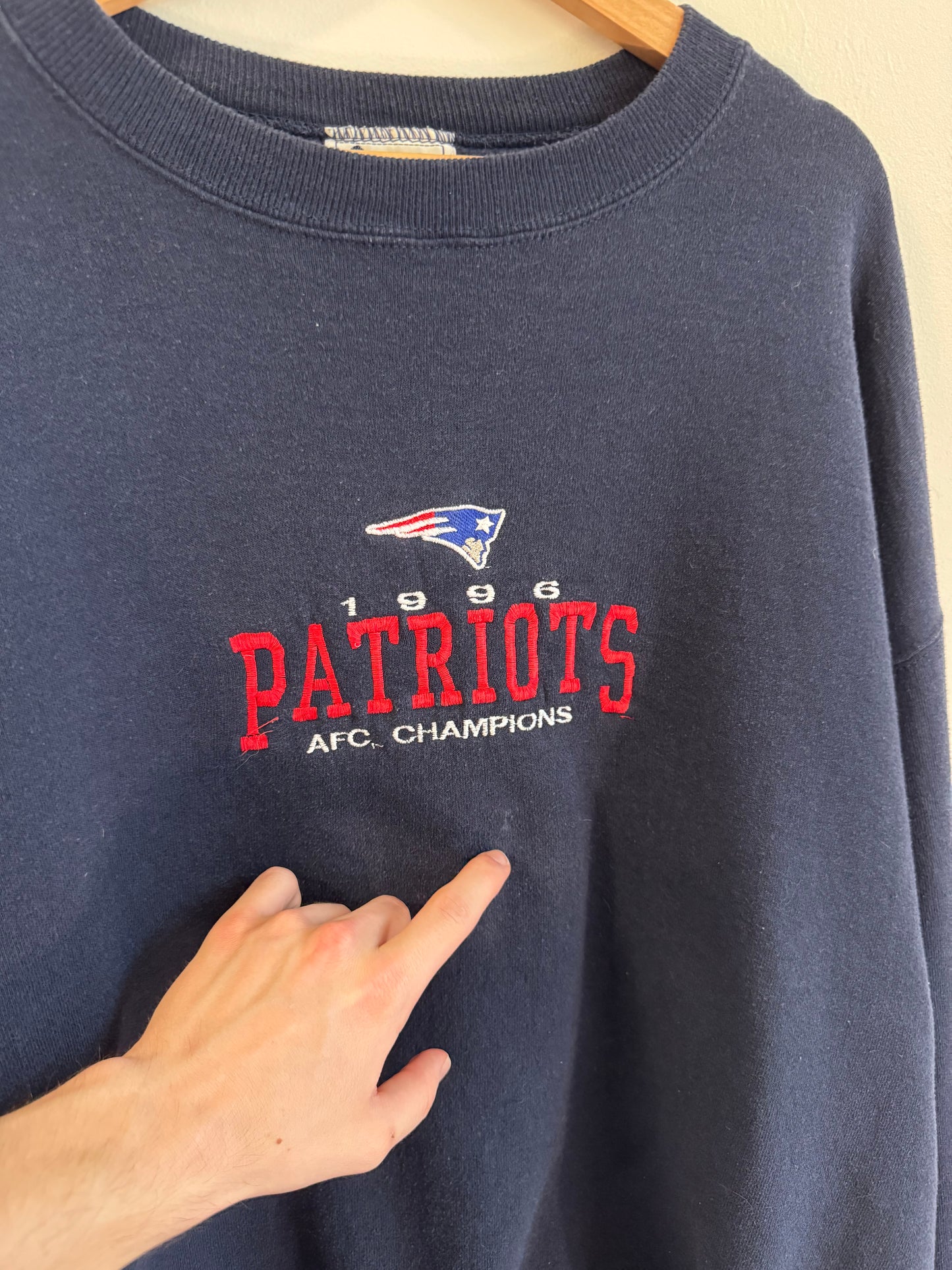 1996 New England Patriots AFC Champions Lee Crewneck (XL)