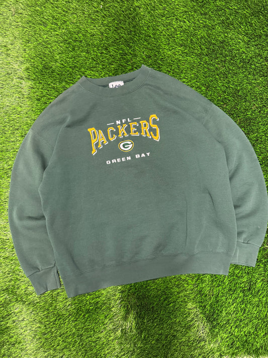 90s Green Bay Packers Lee Spell Out Crewneck (XL)