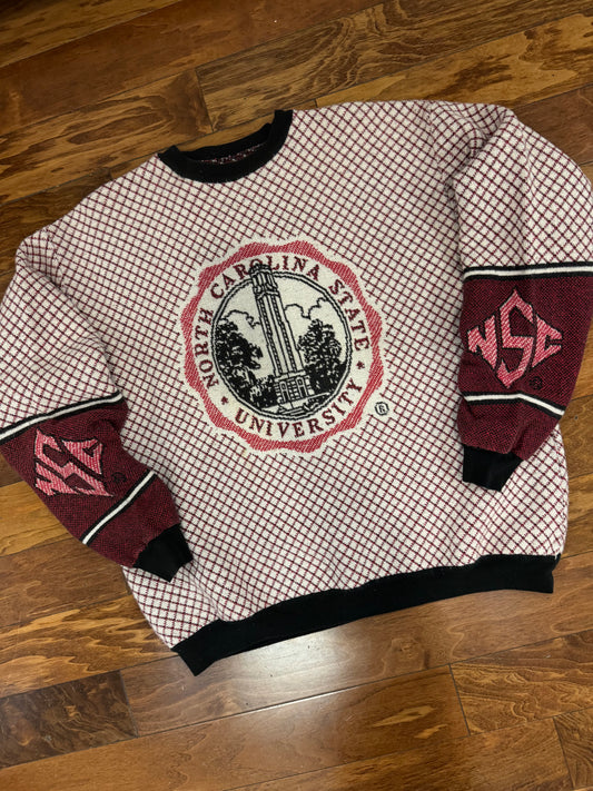 80s NC State University (NCSU) Rare Knit Sweater (XL)
