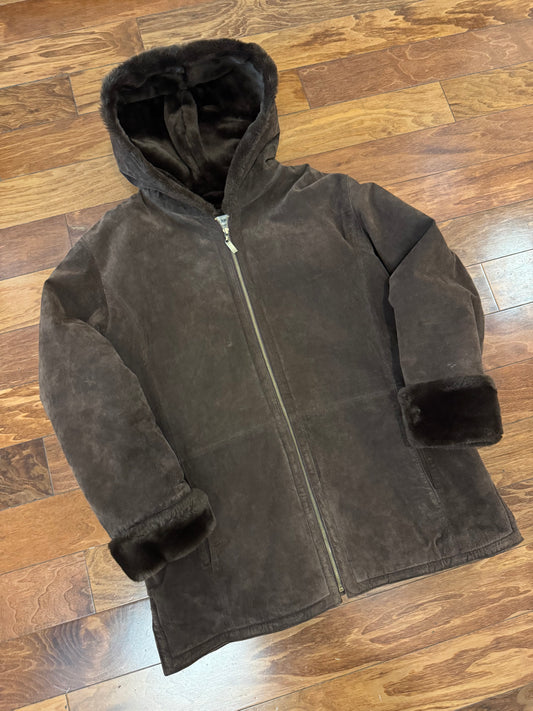 00s St. Johns Bay Fur Suede Vintage Jacket (L)