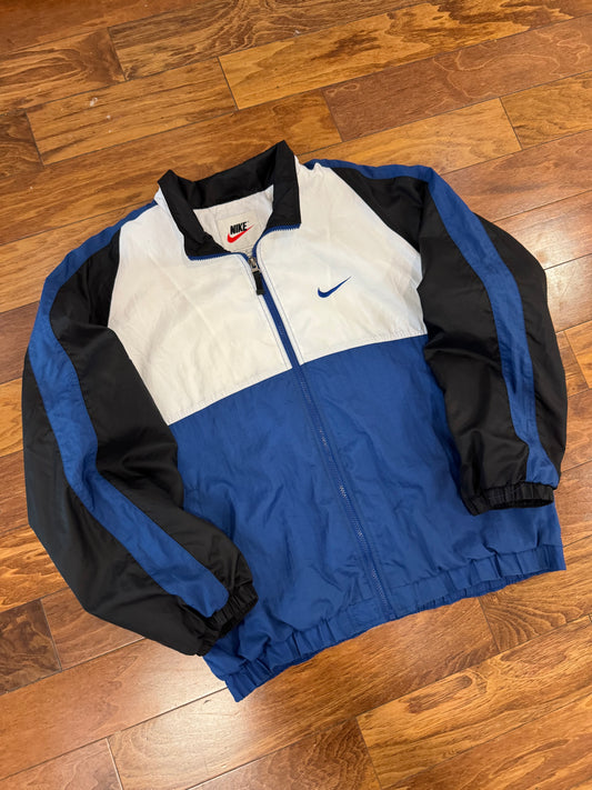 90s Nike White & Blue Windbreaker (L)