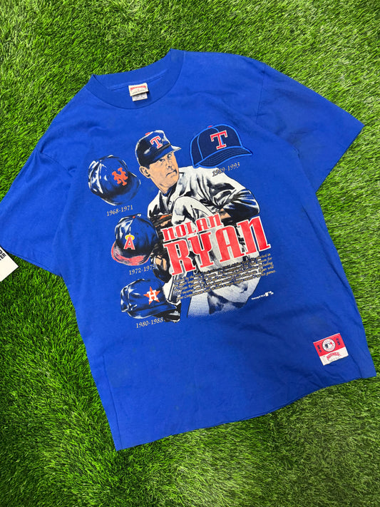 1993 Nolan Ryan Texas Rangers Retirement Nutmeg Tee (XL)