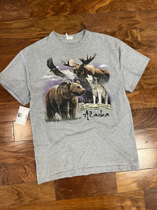 00s Alaska Nature Graphic Grey Tee (L)