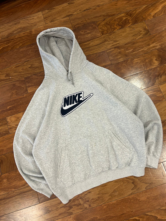 00s Nike Embroidered Gray Hoodie (XXL)
