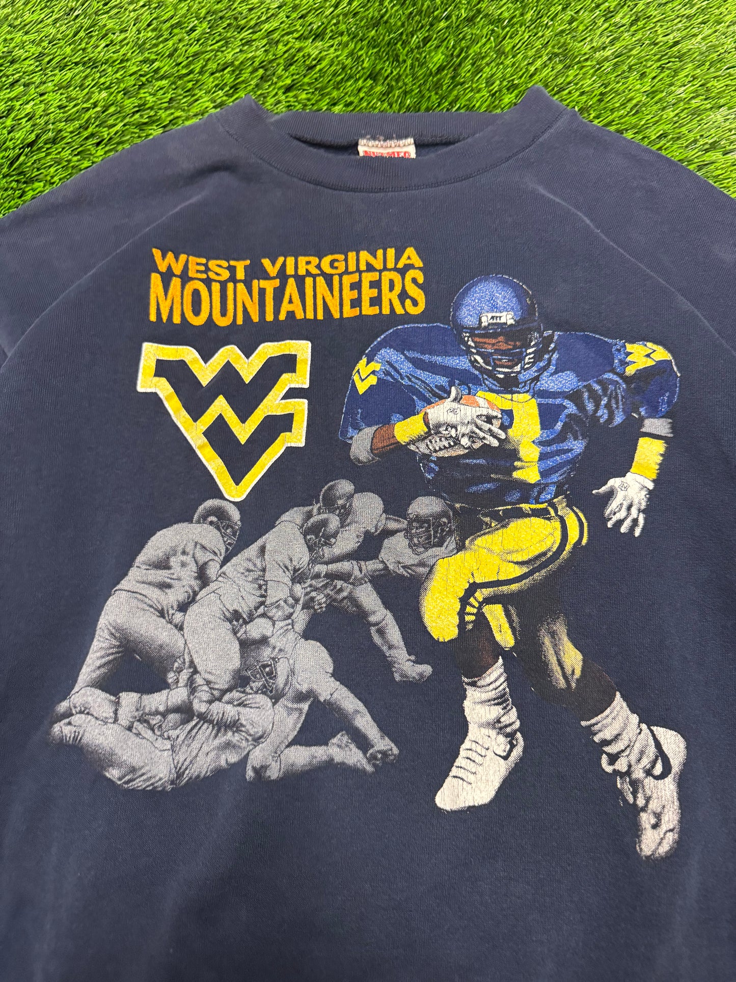 90s West Virginia University WVU Nutmeg Vintage Football Crewneck (L)