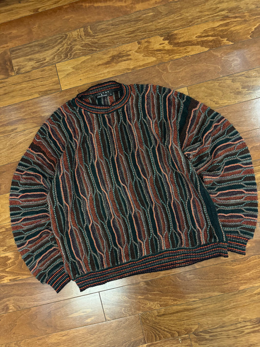 90s Protege 3D Knit Colorful Sweater (L)