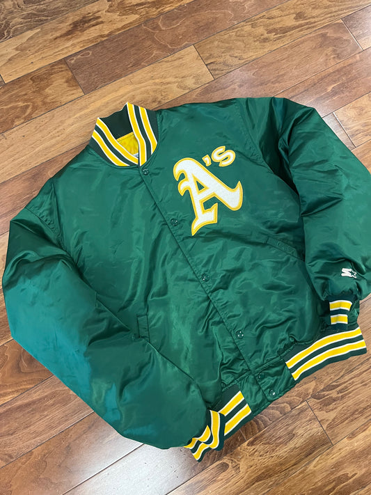 90s Oakland A's Athletics Vintage Starter MLB Satin Jacket (L)