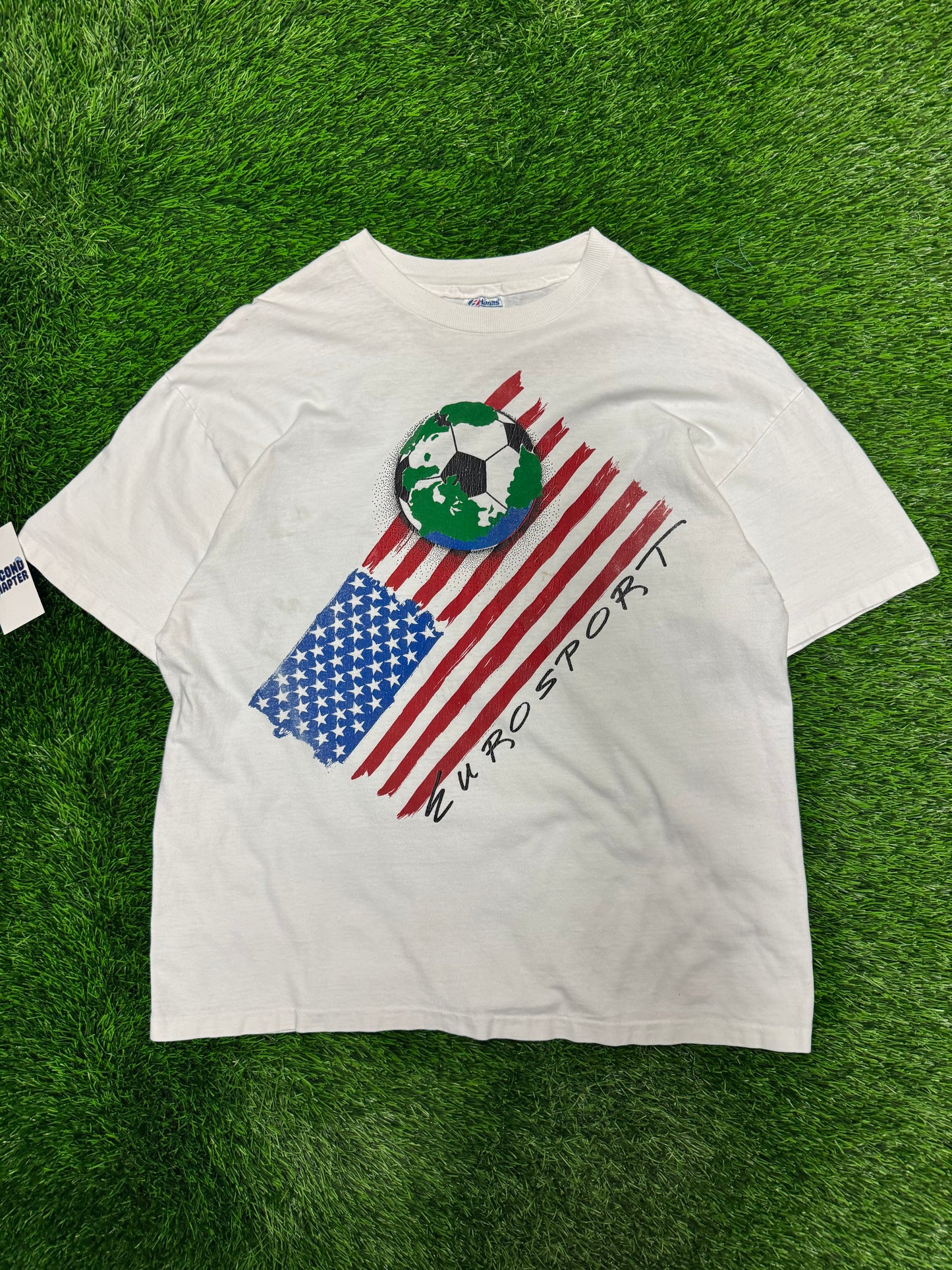 90s Eurosport Vintage Soccer World Cup Tee (XL)