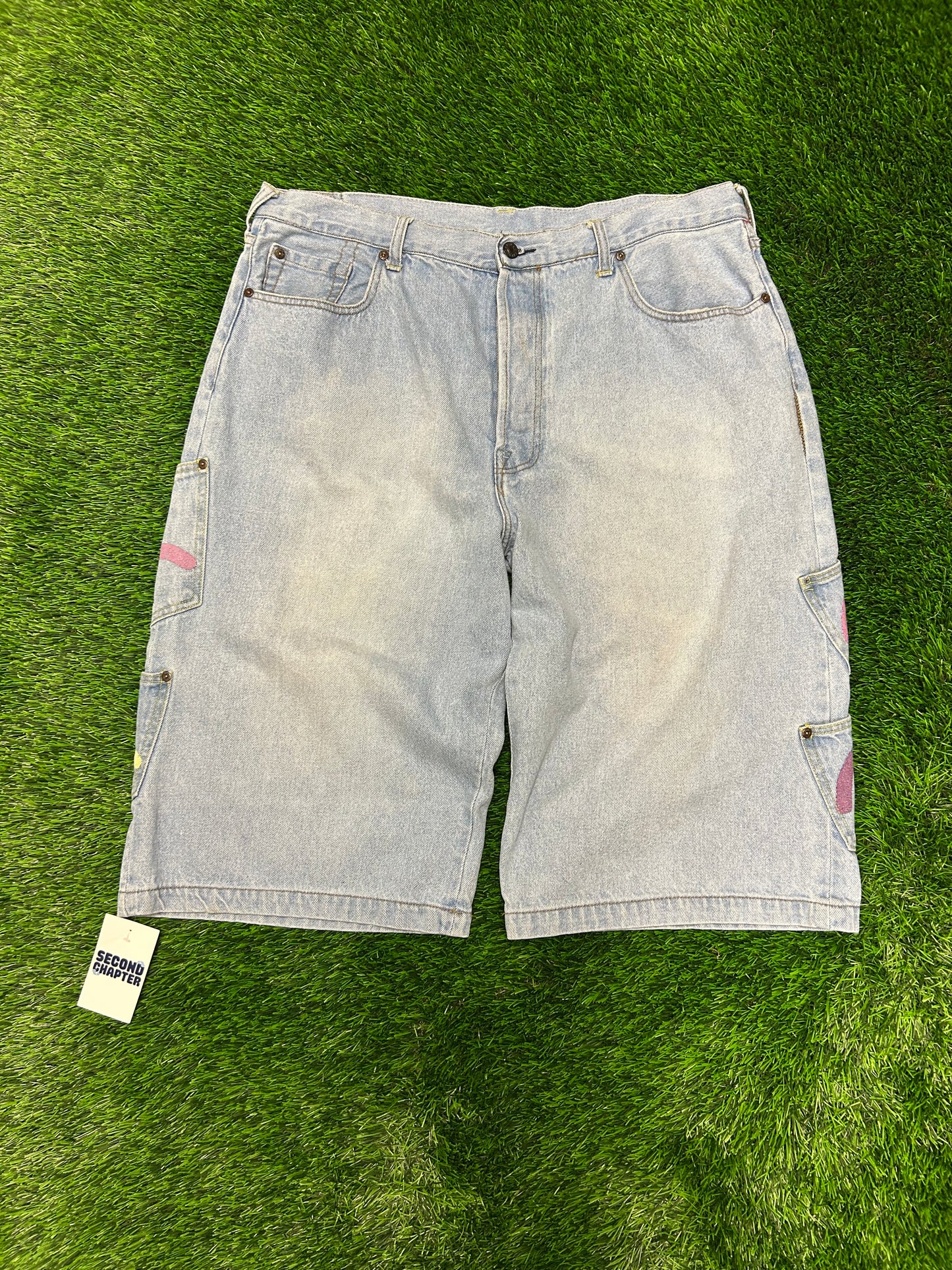 00s Evisu Vintage Multi Pocket Button Fly Jean Shorts (40)