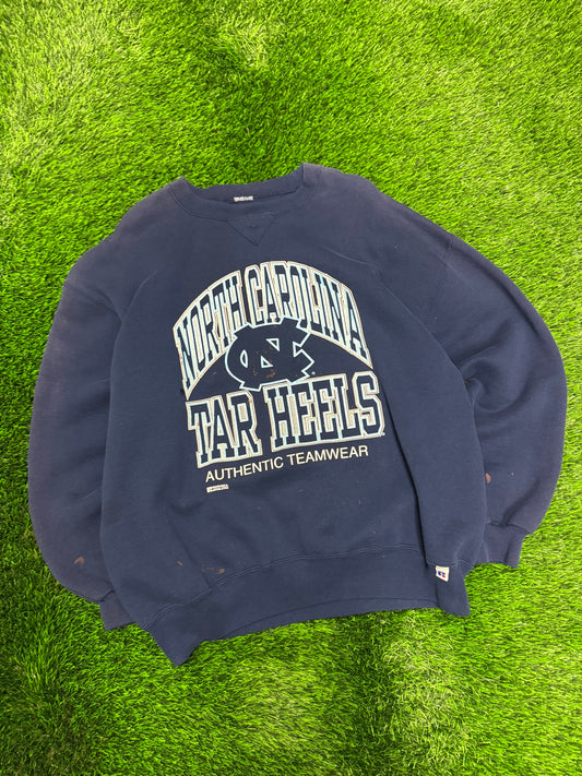90s University of North Carolina UNC Thrashed Vintage Russell Crewneck (XL)