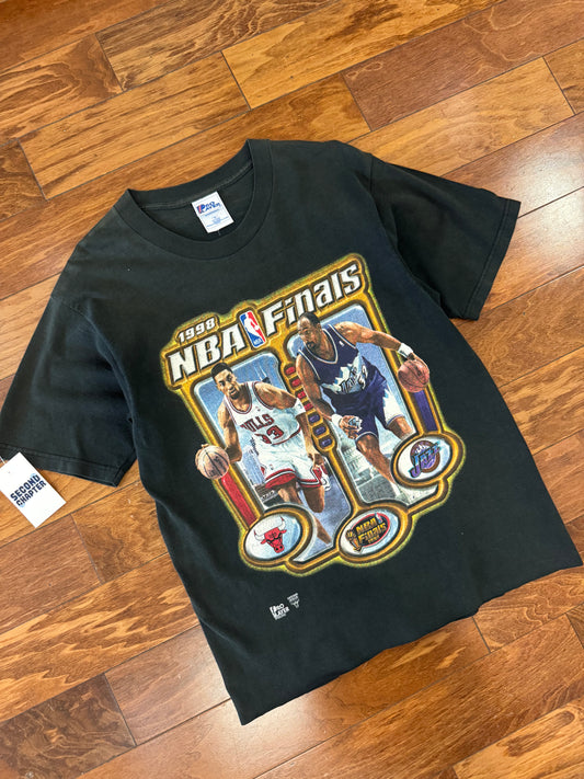 1998 Chicago Bulls v Utah Jazz Vintage NBA Finals Cropped Tee (M)