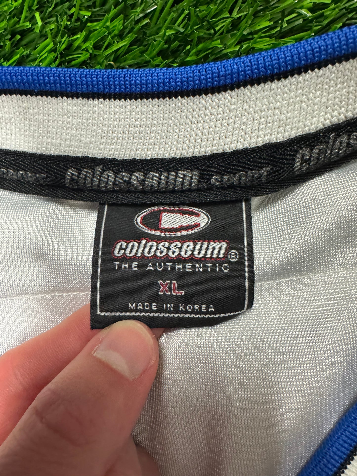 00s Duke University Blue Devils Vintage Colosseum #1 Stitched Football Jersey (XL)