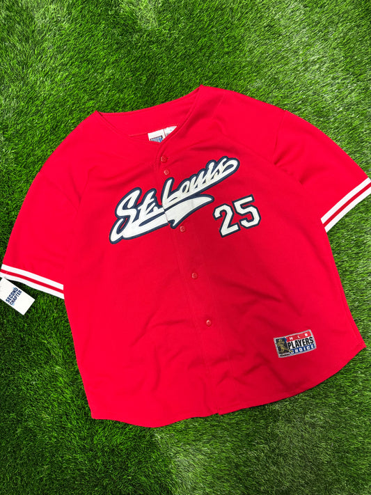 90s St Louis Cardinals Mark McGwire #25 Vintage MLB Players Choice Baseball Jersey (XL)