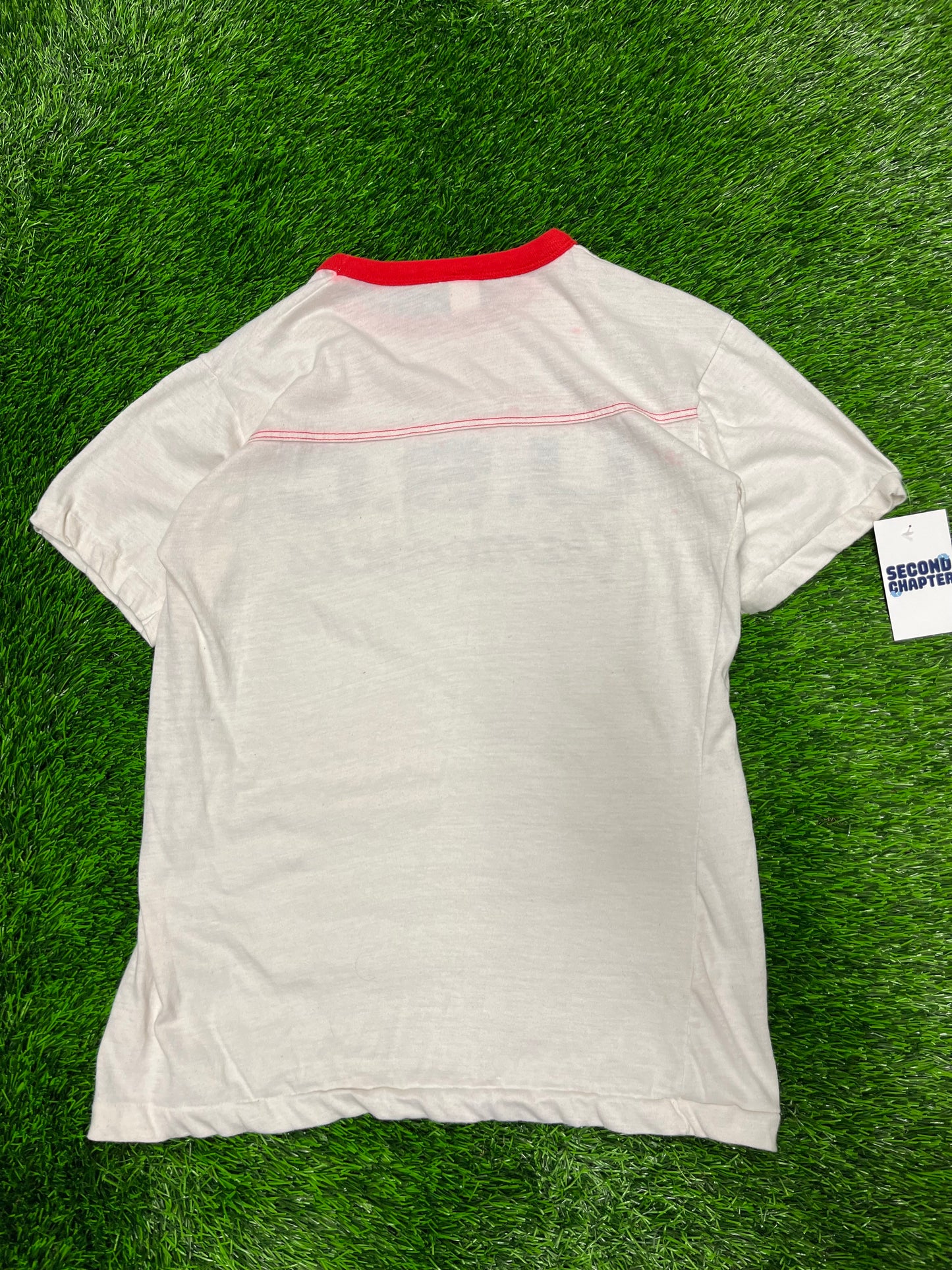80s University Of South Carolina (USC) Gamecocks Spell Out Ringer Tee (L)