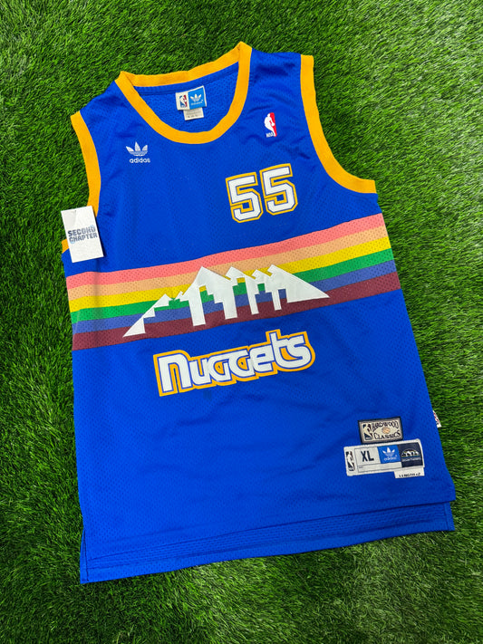 00s Denver Nuggets Dikembe Mutombo #55 Adidas Hardwood Classics Vintage NBA Jersey (XL)
