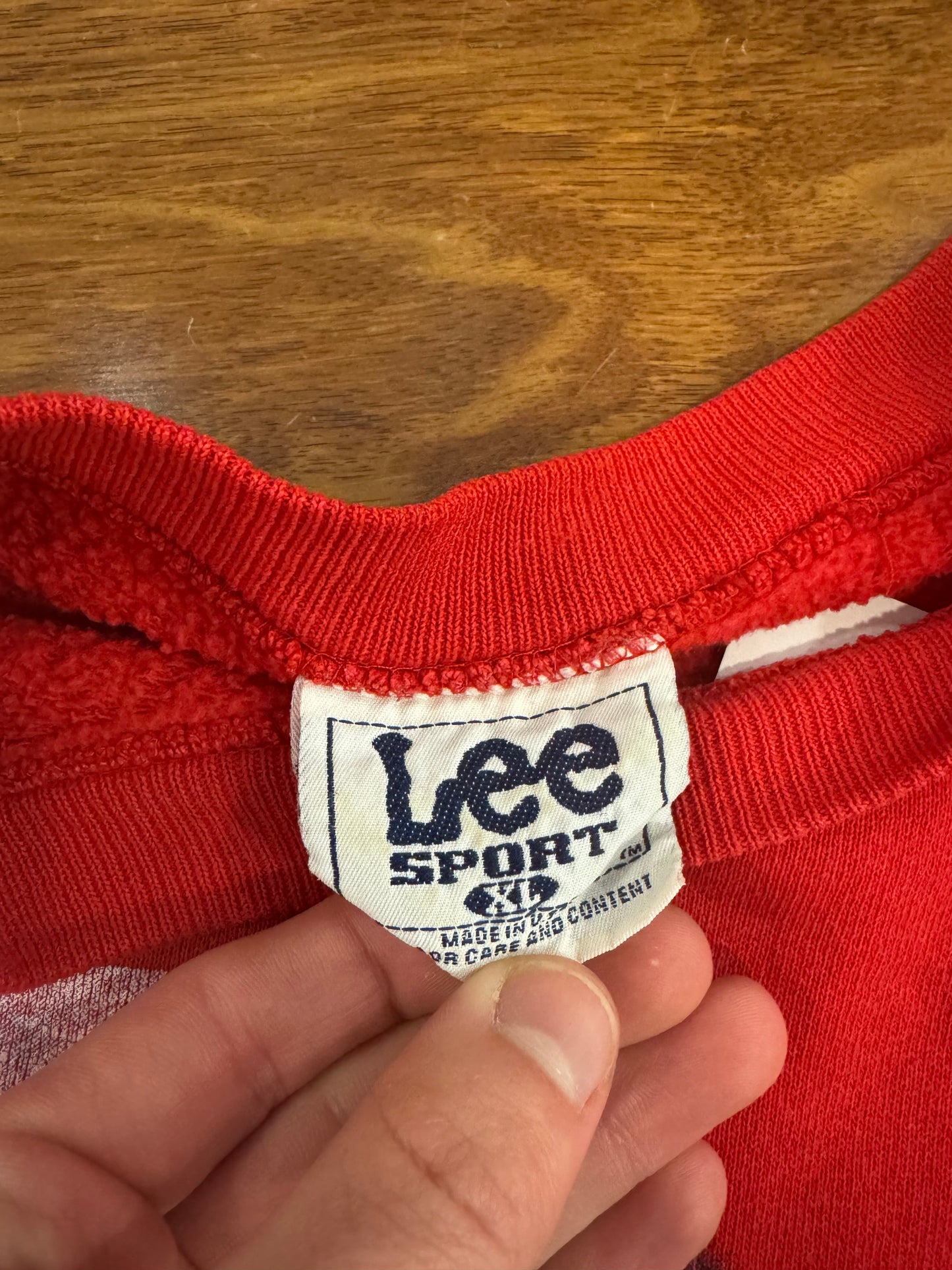 90s Detroit Red Wings Vintage Lee Spell Out Crewneck (XL)
