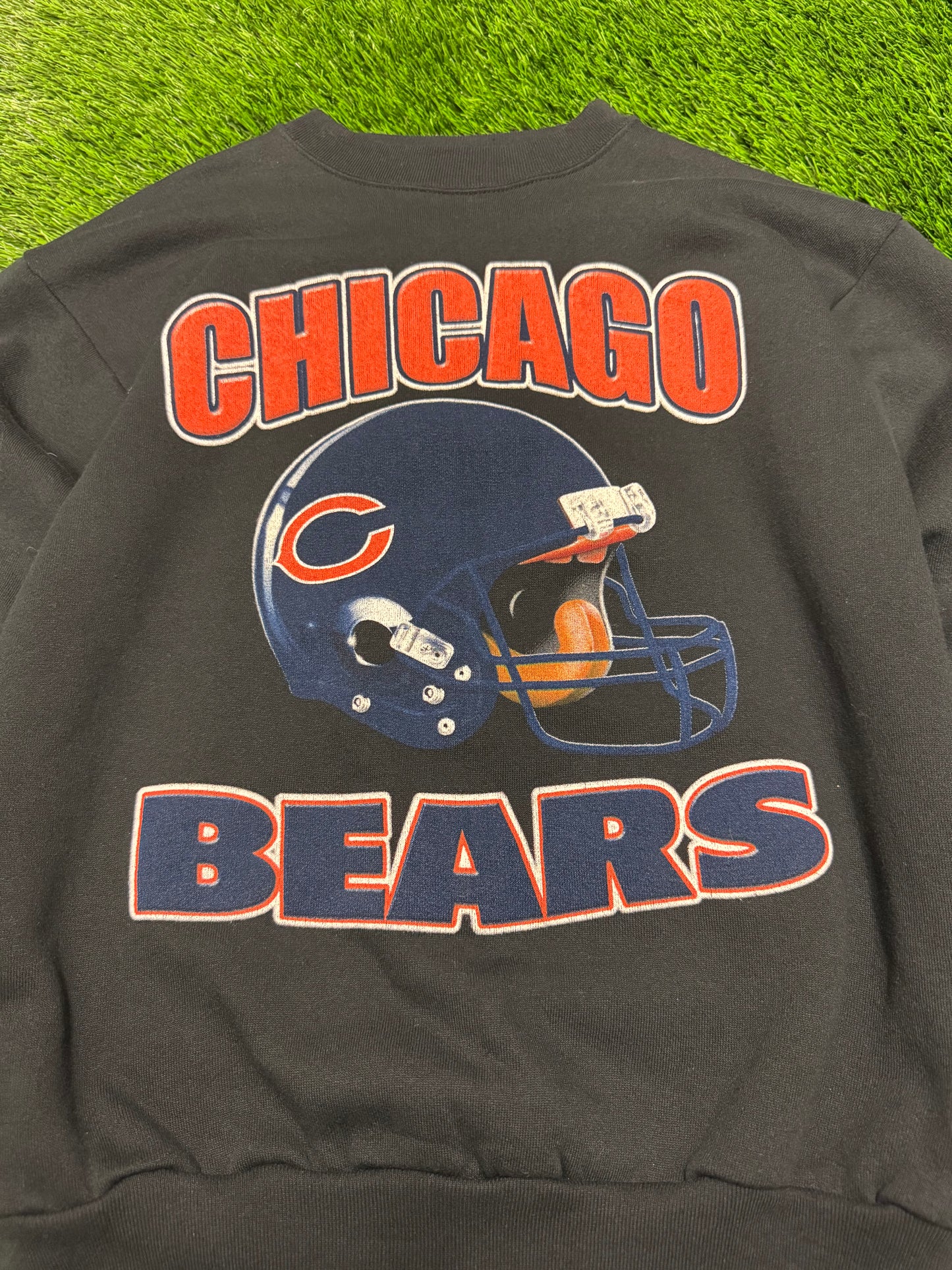 90s Chicago Bears Spell Out Helmet Crewneck (M)
