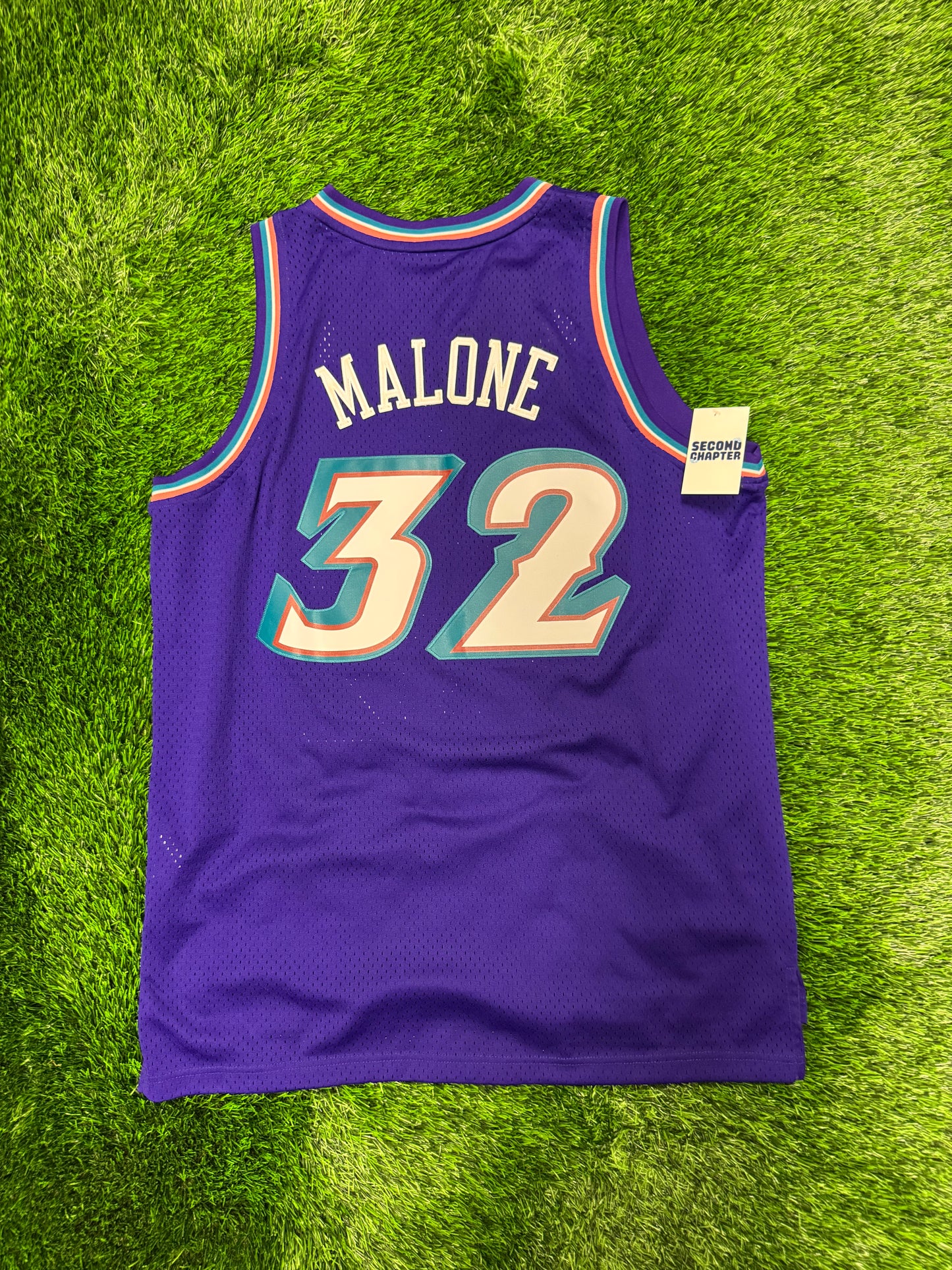 2016 Utah Jazz Karl Malone #32 Adidas Hardwood Classics Purple Mountain Jersey (XL)