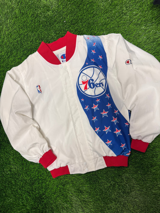 90s 76ers Vintage NBA Champion Warm Up Windbreaker Jacket (S)