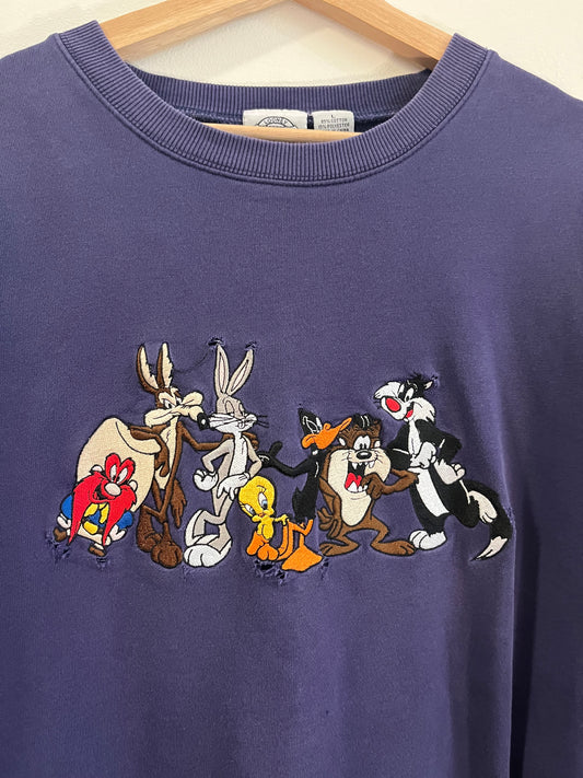 1995 Looney Tunes Embroidered Crewneck (L)