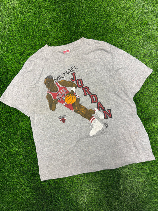 1986 Michael Jordan Bulls Caricature Rare Graphic Tee (XL)